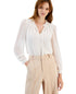 Bar III Womens Clip Dot Ruffle Top